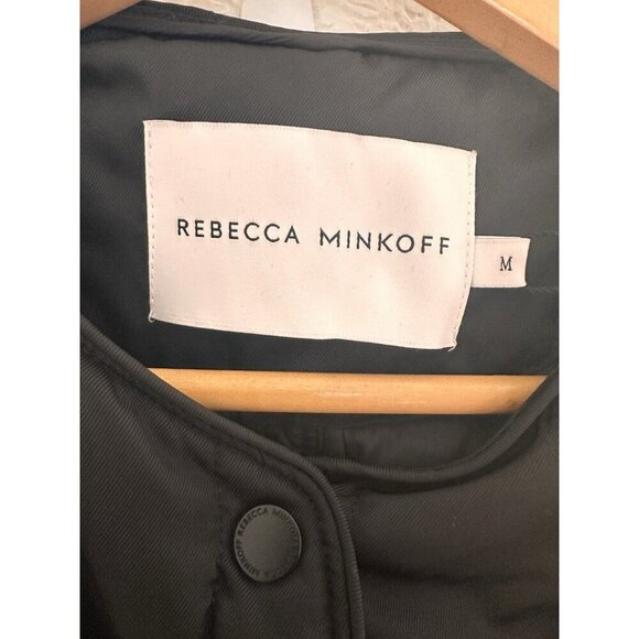 NWT Rebecca Minkoff Womens Quilted Puffer Jacket Size M‎ Collarless Black Preppy - Picture 10 of 14